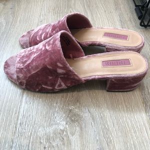 Forever 21 crushed velvet slides